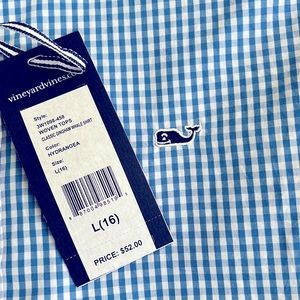 Vineyard Vines NWT boys button-down shirt – blue and white gingham – size L/16